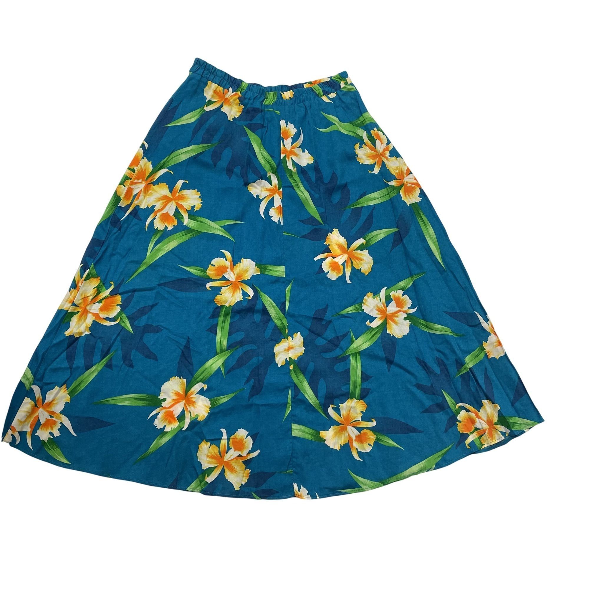 Other Vtg Wild Honey California Blue FLORAL Flowers Tropical Skirt Size 24" / US 00 / IT 34 - 3 Thumbnail