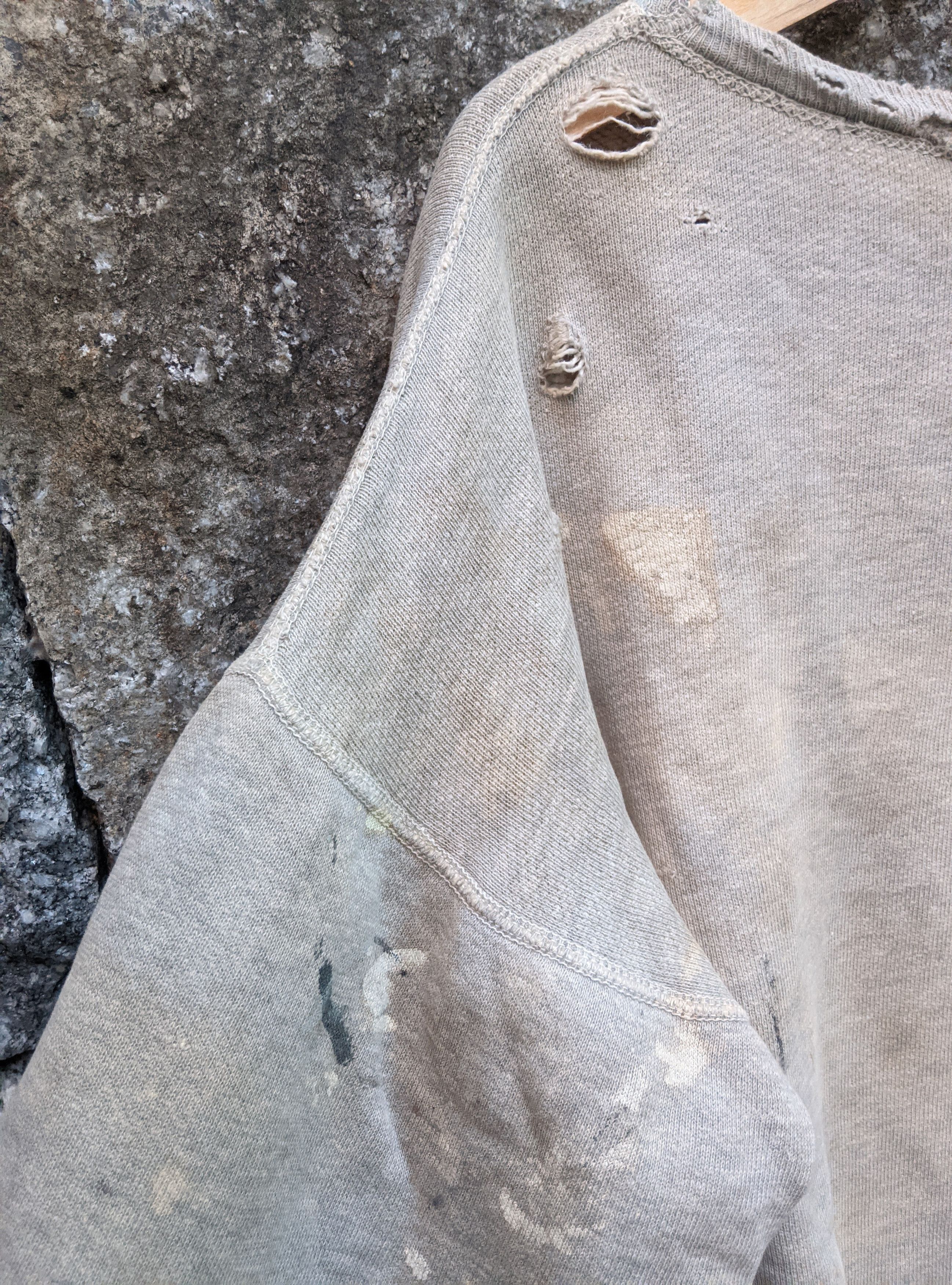 Vintage Vintage 40s destroyed single v sweatshirt afterhood Size US L / EU 52-54 / 3 - 12 Thumbnail