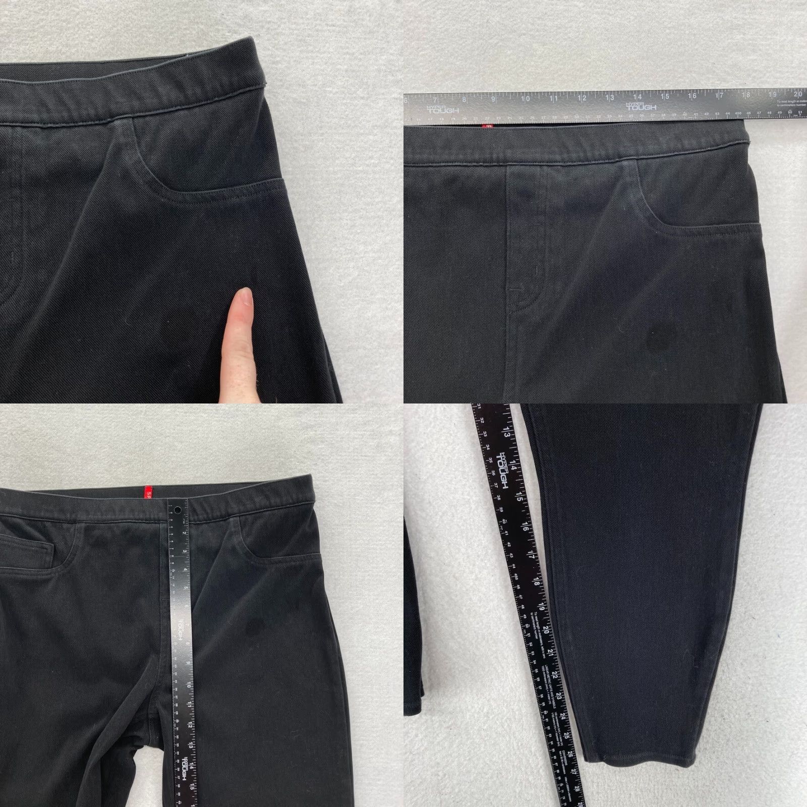Spanx SPANX Pull On Leggings Women's 1X Black Stretch Knit Skinny Ankle High Rise Size 40" / US 18 - 8 Thumbnail