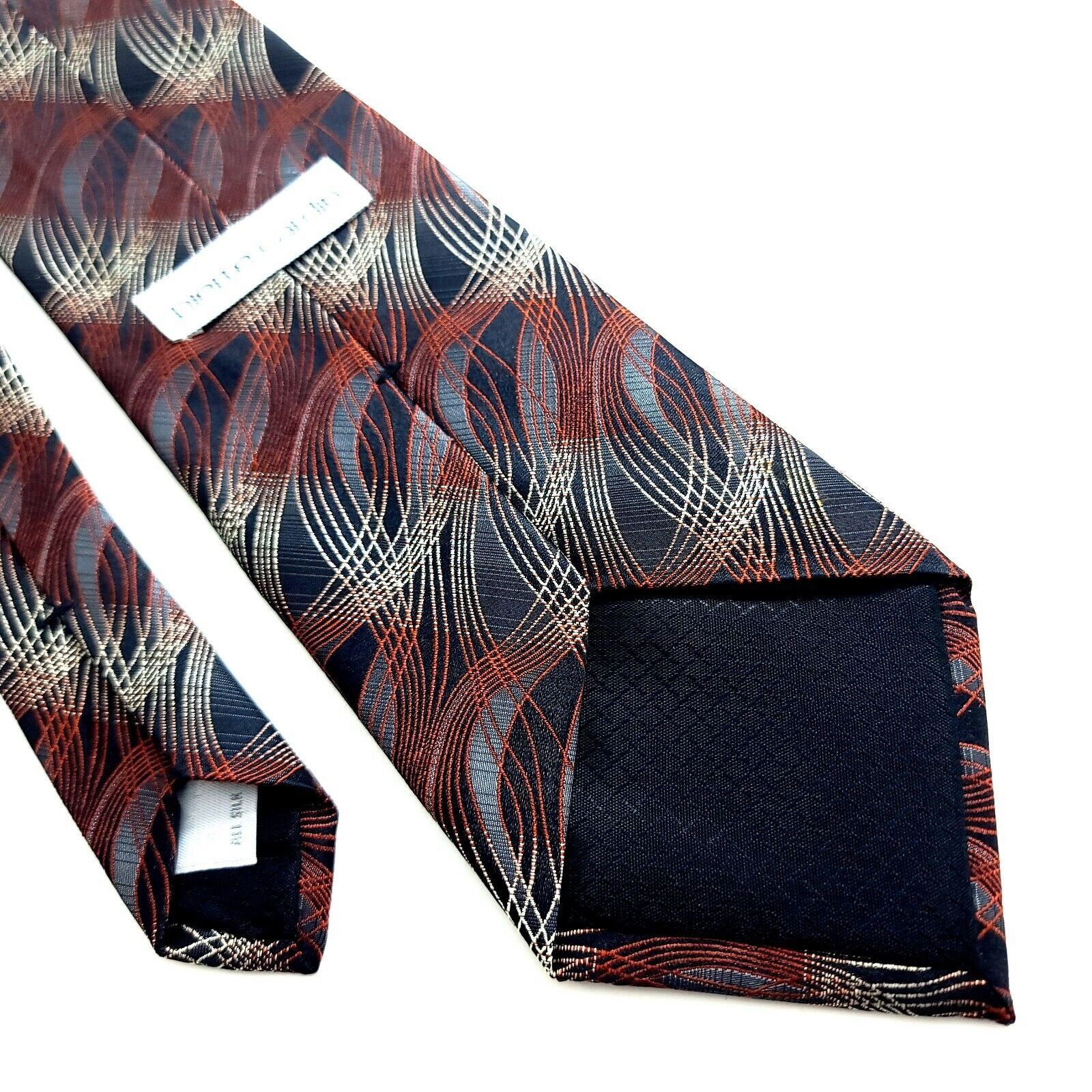 Pierre Cardin Pierre Cardin Abstract Brown Black Woven Wide Silk Tie Size ONE SIZE - 5 Thumbnail