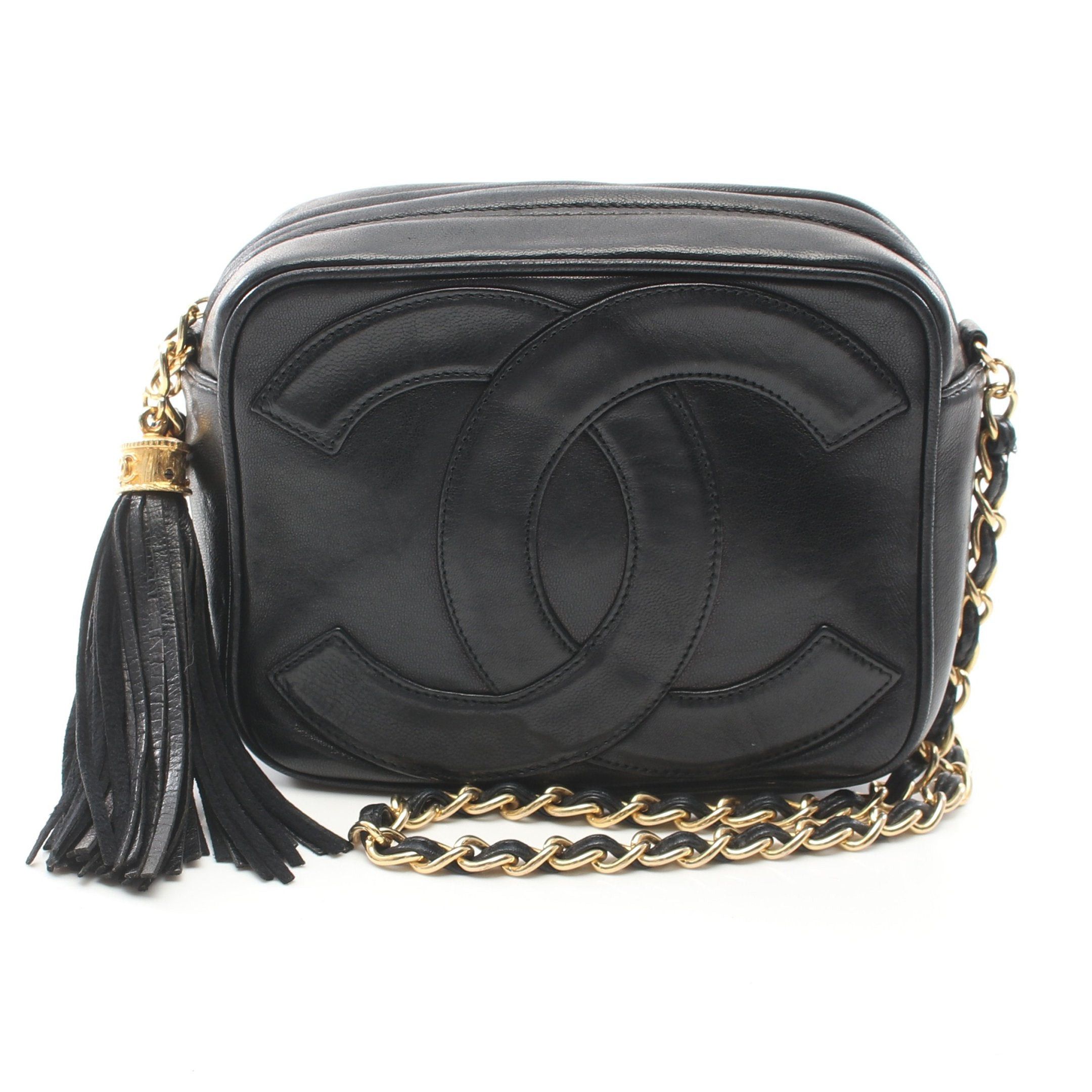 Chanel Chanel Matelasse Big Coco Mark Chain Shoulder Bag Lambskin Black Gold Hardware Fringe Size ONE SIZE - 1 Thumbnail