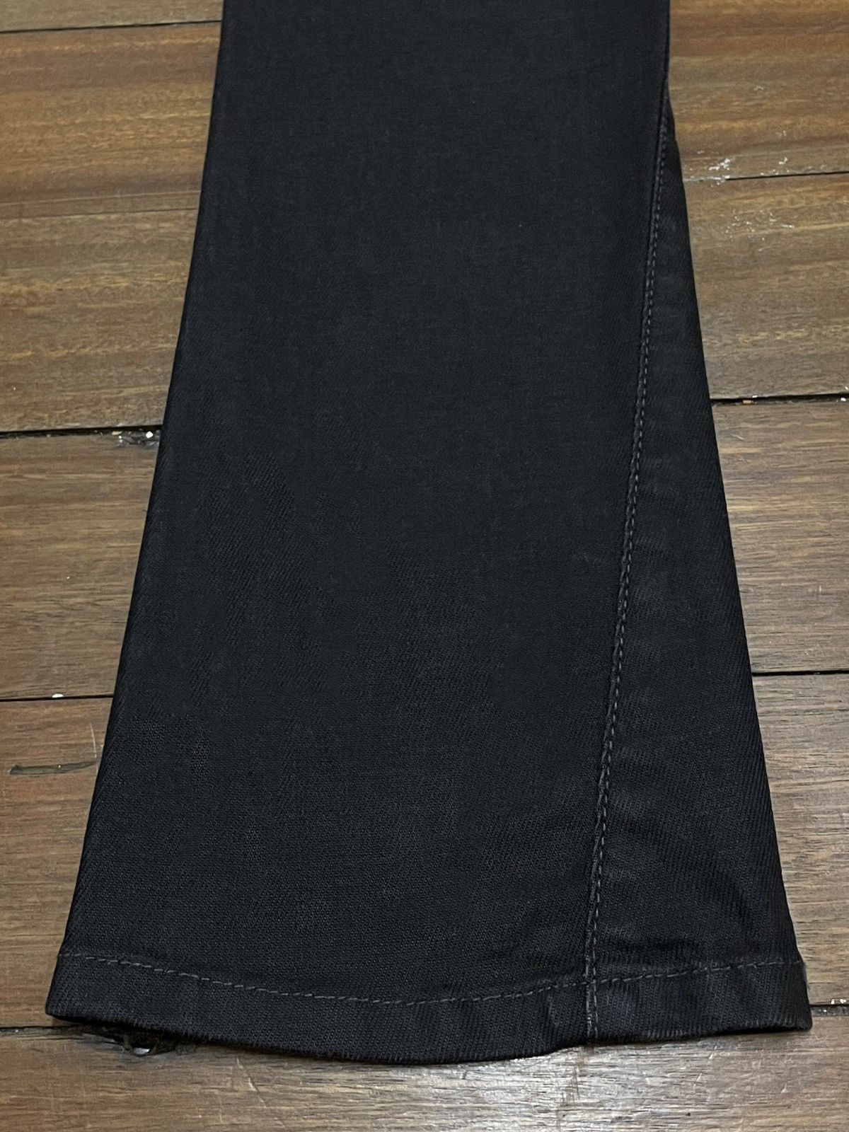 14th Addiction Rare Design Vintage Tornado Mart Flared Waxed Jeans 2000s Size US 28 / EU 44 - 7 Thumbnail