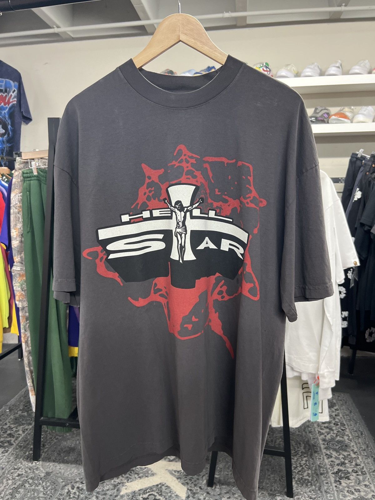 HELLSTAR Hellstar Jesus Emblem Vintage Black Size US XL / EU 56 / 4 - 1 Thumbnail