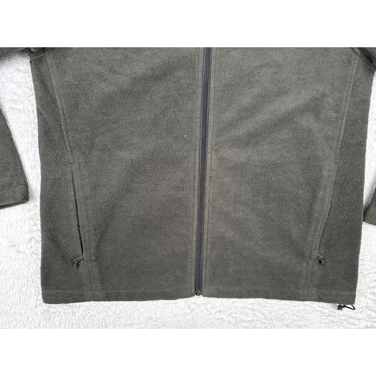 Vintage Columbia Jacket Fleece Full Zip Mens Large Green Gray Stand-Up Collar Outdoor Hiking Windbreaker Pockets Logo Size US L / EU 52-54 / 3 - 6 Thumbnail