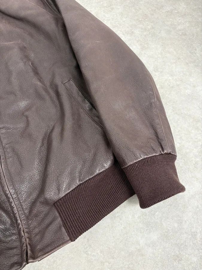 Armani 1990s Armani Brown Leather Bomber Jacket Size US M / EU 48-50 / 2 - 8 Thumbnail