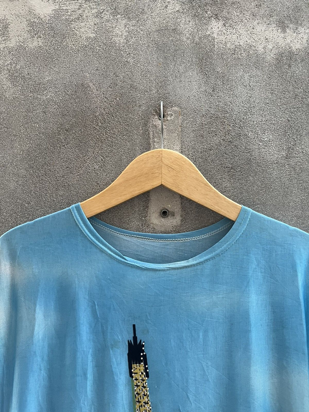 Jean Paul Gaultier × Kenzo × Moschino Vintage Eiffel Tower Paris Tee – All Over Print Sky Blue Size US S / EU 44-46 / 1 - 5 Thumbnail