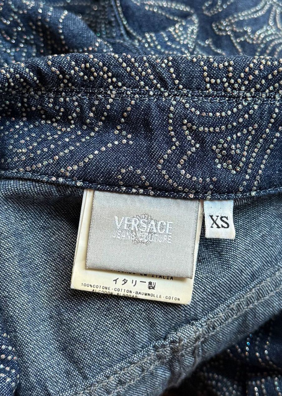 Versace Jeans Couture Versace Jeans Couture Paisley Crystal Denim Jacket Size XS / US 0-2 / IT 36-38 - 6 Thumbnail
