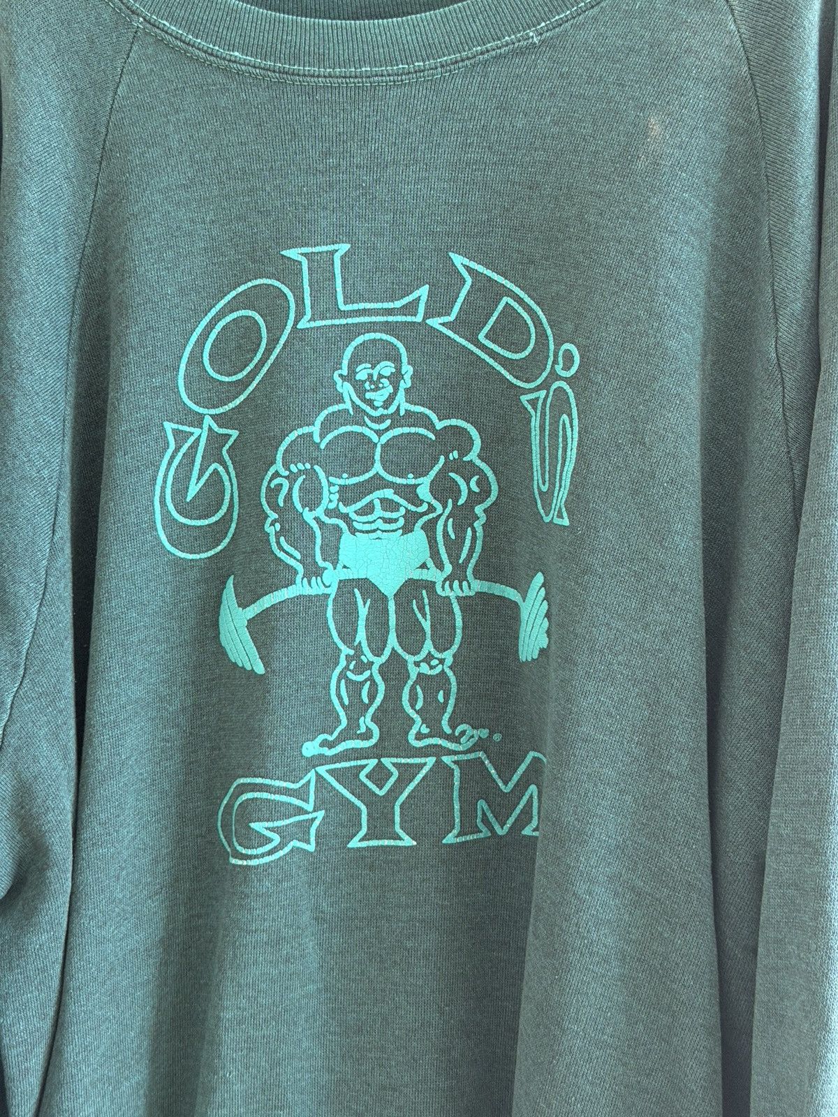 Vintage *RARE* GOLD’S GYM 80s BODYBUILDING SWEATER BOXY Size US XL / EU 56 / 4 - 2 Thumbnail