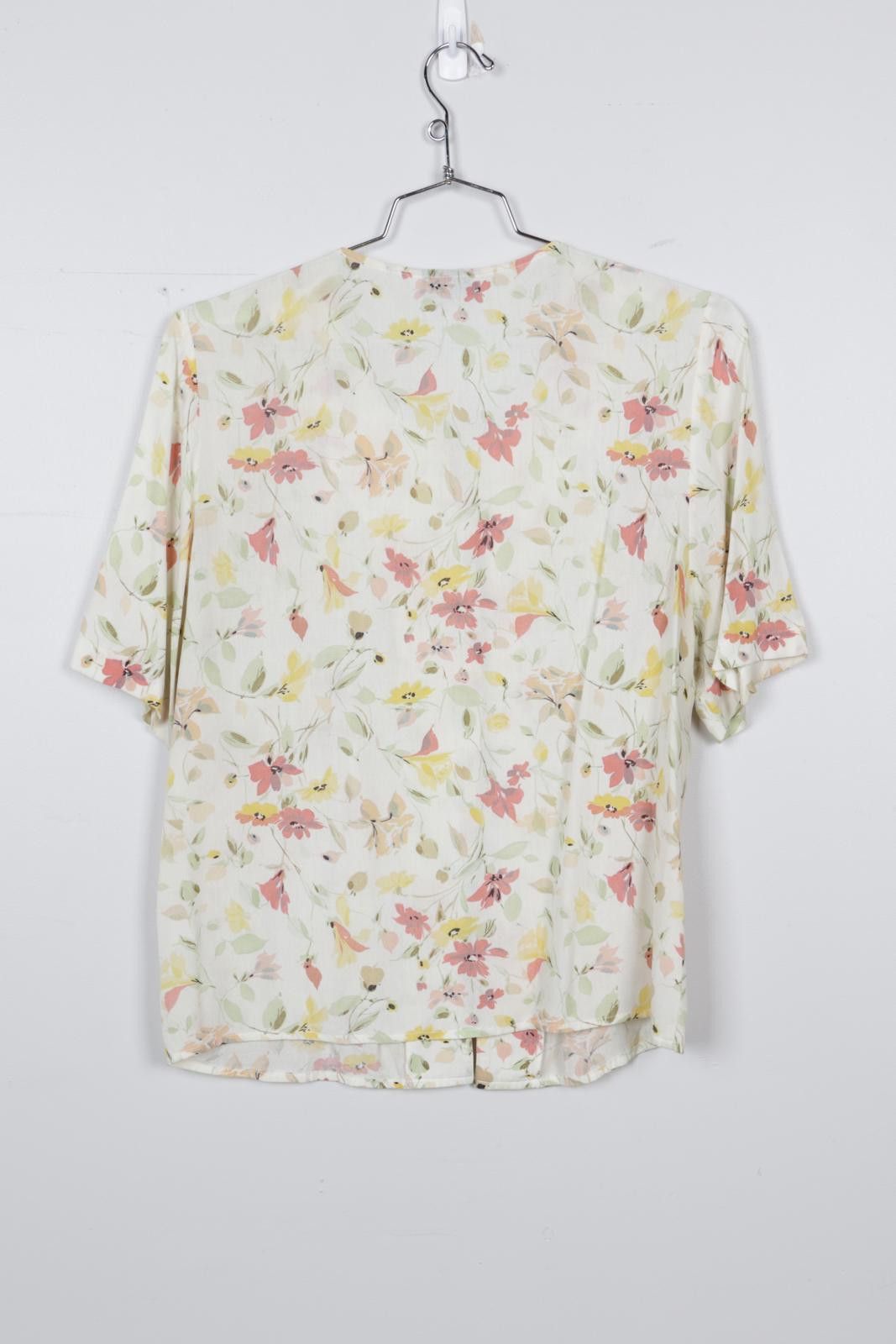 Vintage 00's Paris Star Floral Graphic Blouse Size ONE SIZE - 2 Thumbnail