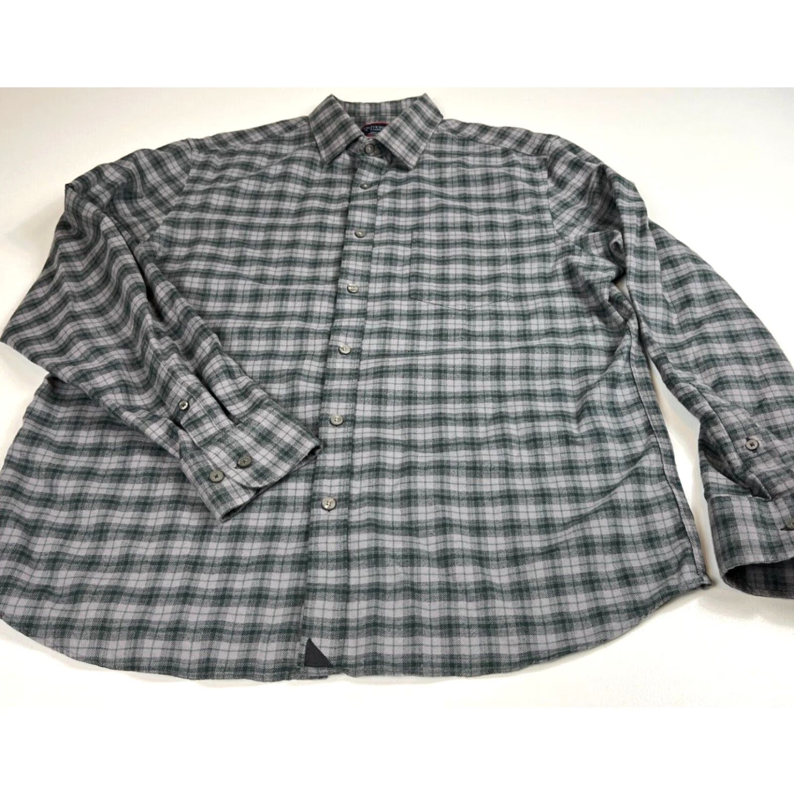 UNTUCKit UNTUCKit Men’s Parducci Button-Up Shirt Plaid XL Gray Cotton Flannel Long Sleeve Casual Classic Preppy Mens Size US XL / EU 56 / 4 - 4 Thumbnail