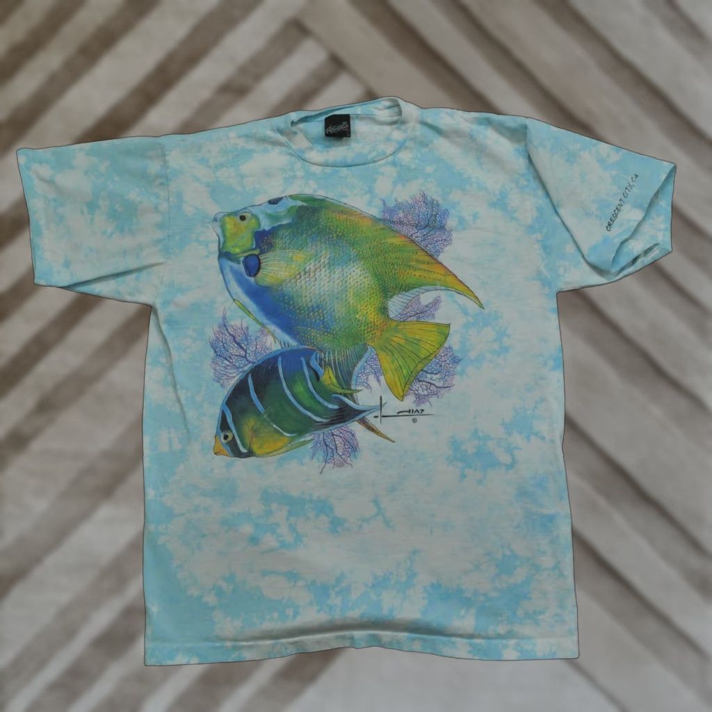 Vintage VINTAGE Alore T-Shirt Shirt Ocean Adult XL Blue 90s Graphic Print Men Size US XL / EU 56 / 4 - 1 Thumbnail