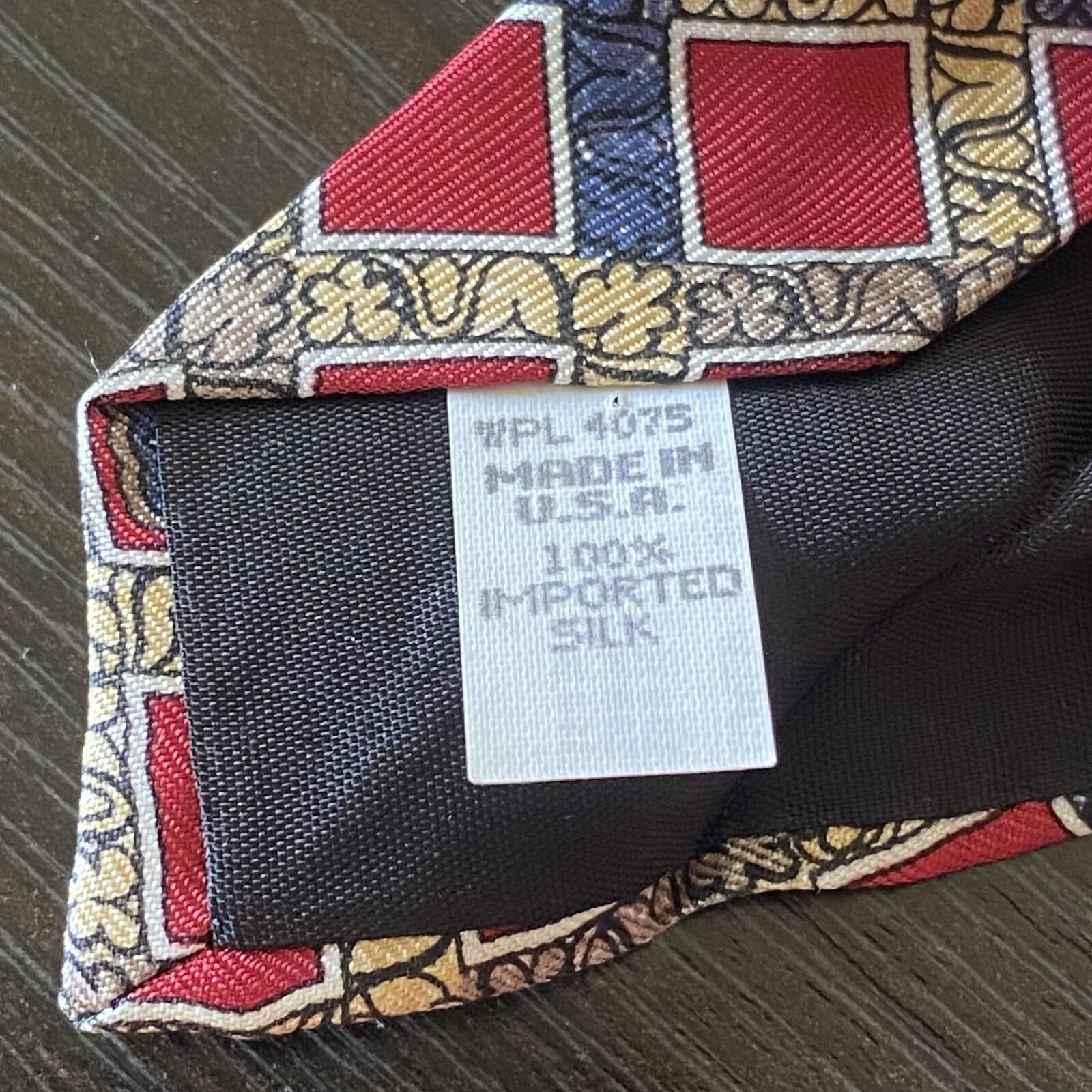 Other 100% All Silk NeckTies Vintage Cocktail Geometric Pattern Size ONE SIZE - 3 Thumbnail