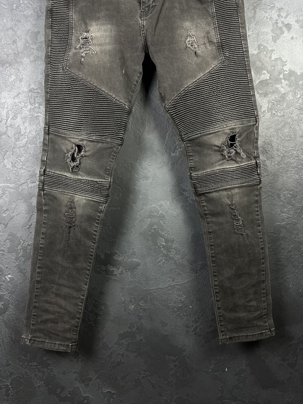 Represent Clo. Represent Destroyed Black Jeans Biker Denim Pants Size US 34 / EU 50 - 3 Thumbnail
