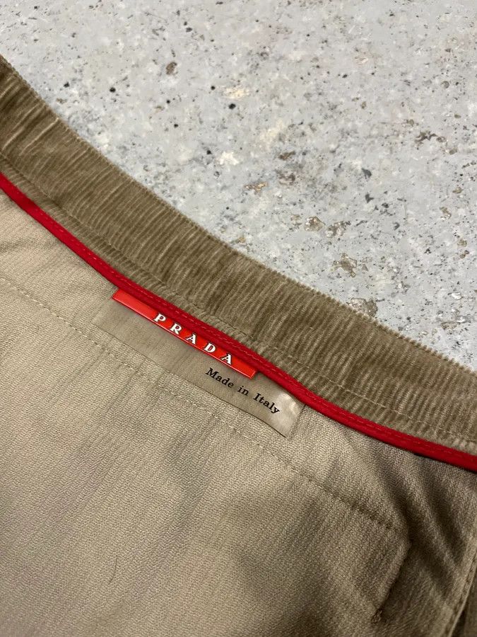Prada 2000s Prada Linea Rossa Beige Corduroy Velvet Pants Size US 32 / EU 48 - 10 Thumbnail