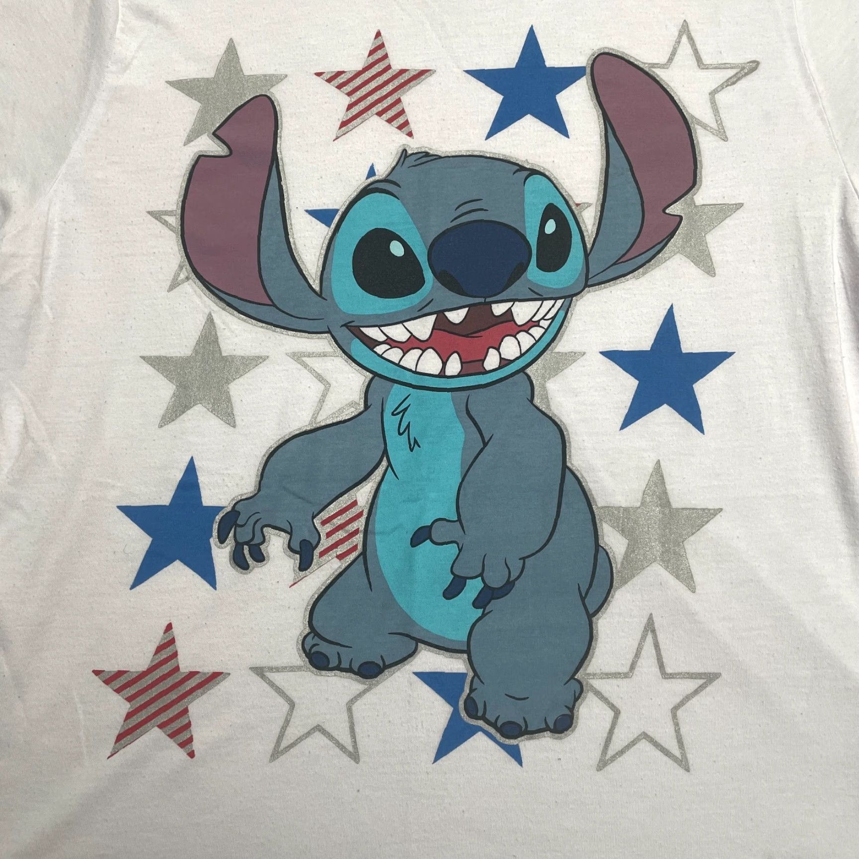Disney Disney Stitch Graphic T-Shirt Juniors 2XL White Crew Neck Short Sleeve Casual Womens Size XXL / US 16-18 / IT 52-54 - 3 Thumbnail