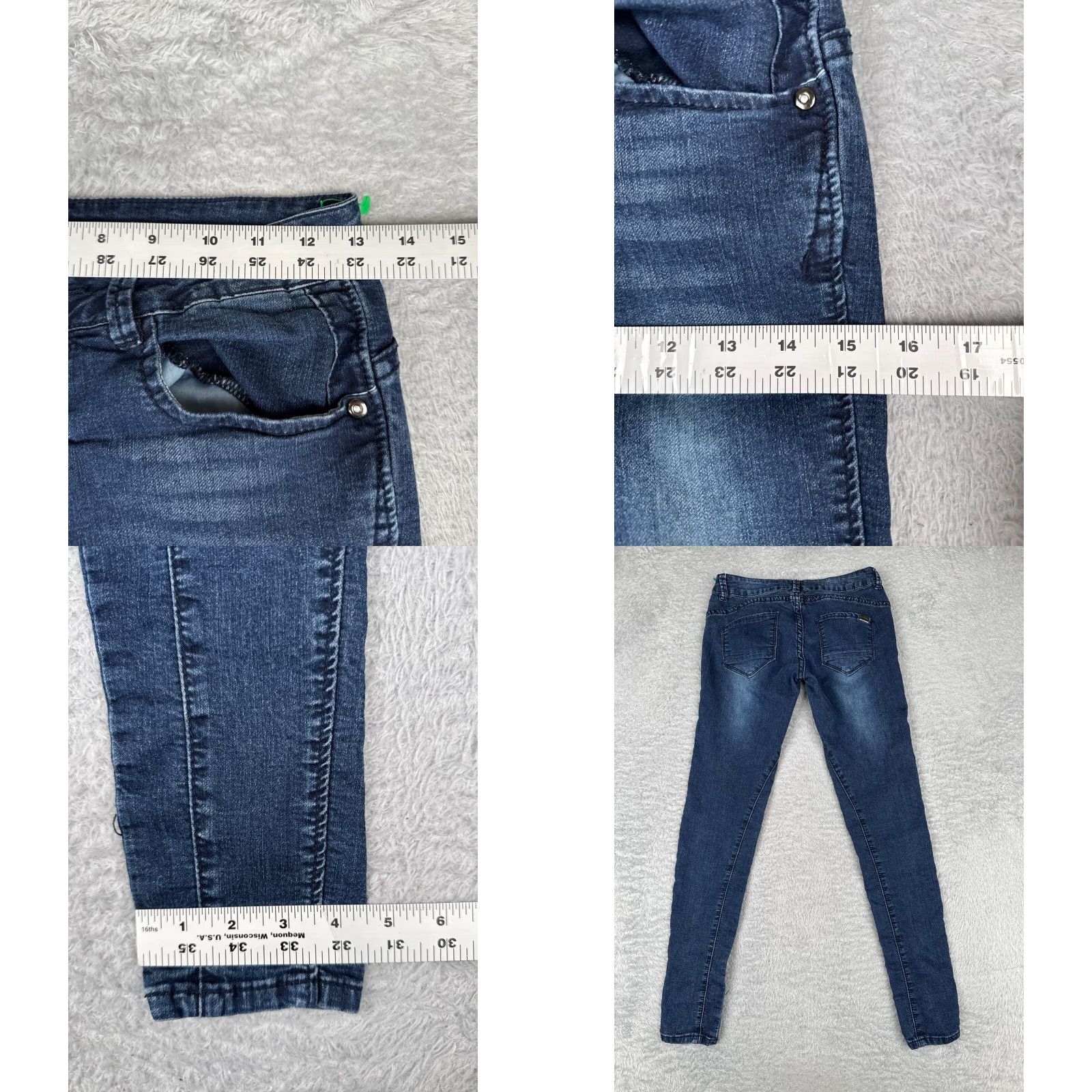 Vintage Ranbeeri Jeans Womens 0 Blue Denim Skinny Dark Wash Low Rise Cotton Blend 26x29 Jeans Womens 0 Blue Denim Skinny Low Rise 26 29 Size 25" / US 0 / IT 36 - 9 Thumbnail