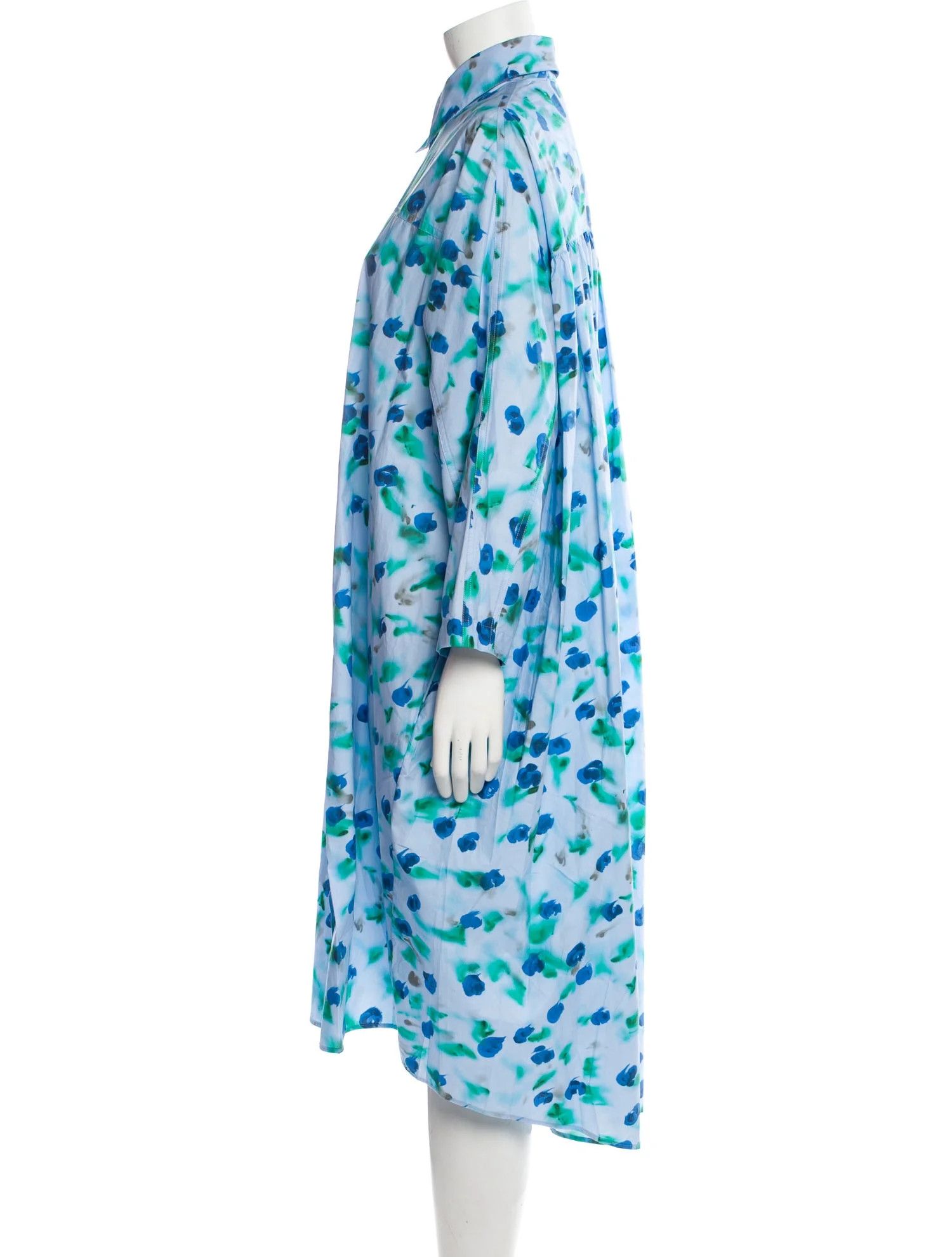 Marni o1w1db10125 Printed Midi Length Dress in Blue Size M / US 6-8 / IT 42-44 - 3 Thumbnail