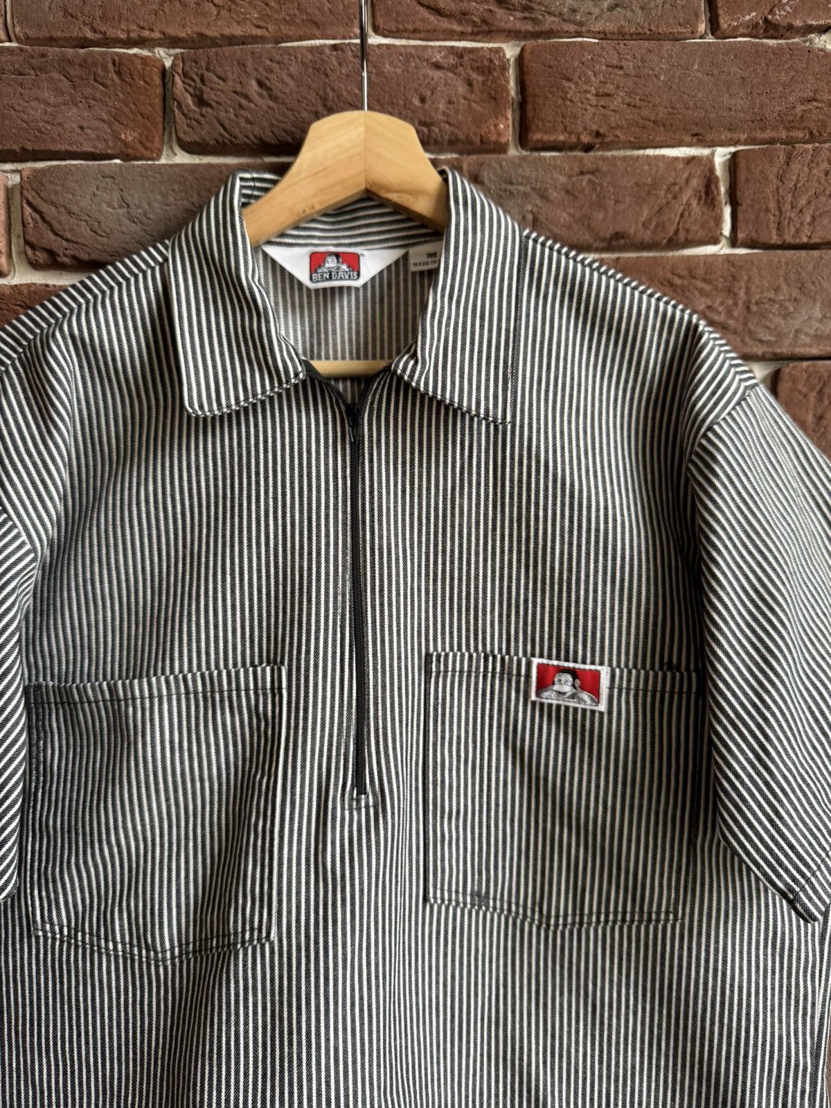 Ben Davis VINTAGE Ben Davis Work Shirt Stripe 1/4 Zip USA Mens 80s Size US M / EU 48-50 / 2 - 3 Thumbnail