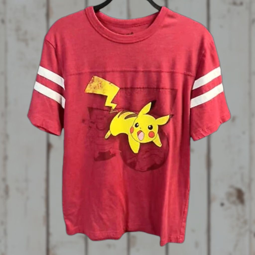 Vintage Pokemon Shirt Mens Medium Red Pikachu Battle Stance Graphics Distressed Pullover T-Shirt Size US M / EU 48-50 / 2 - 1 Thumbnail
