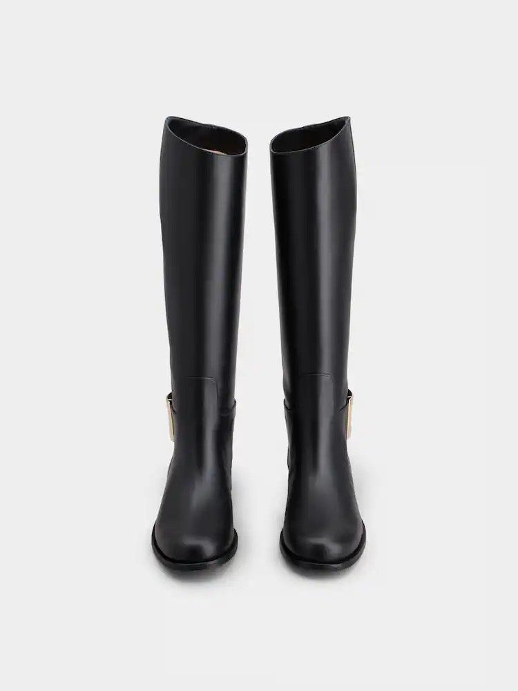 Roger Vivier o1s22i1n0325 Très Vivier Leather Boots in Black Size US 7 / IT 37 - 6 Thumbnail