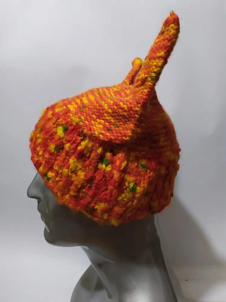 Other Unknown Multicolored Bunny Horn Devil knitted beanie hats Size ONE SIZE - 5 Thumbnail