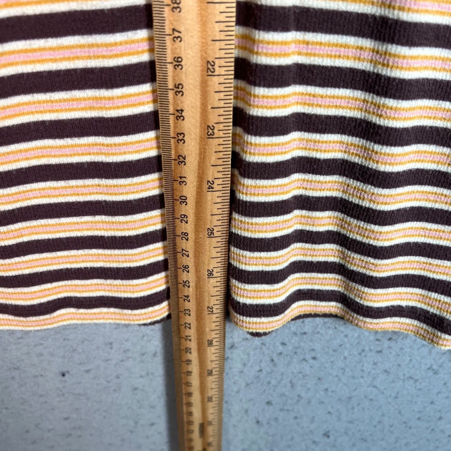 Vintage Wilfred Womens XS Striped Turtleneck Long Sleeve Top Brown Yellow Casual Knit T-Shirt Size XS / US 0-2 / IT 36-38 - 6 Thumbnail