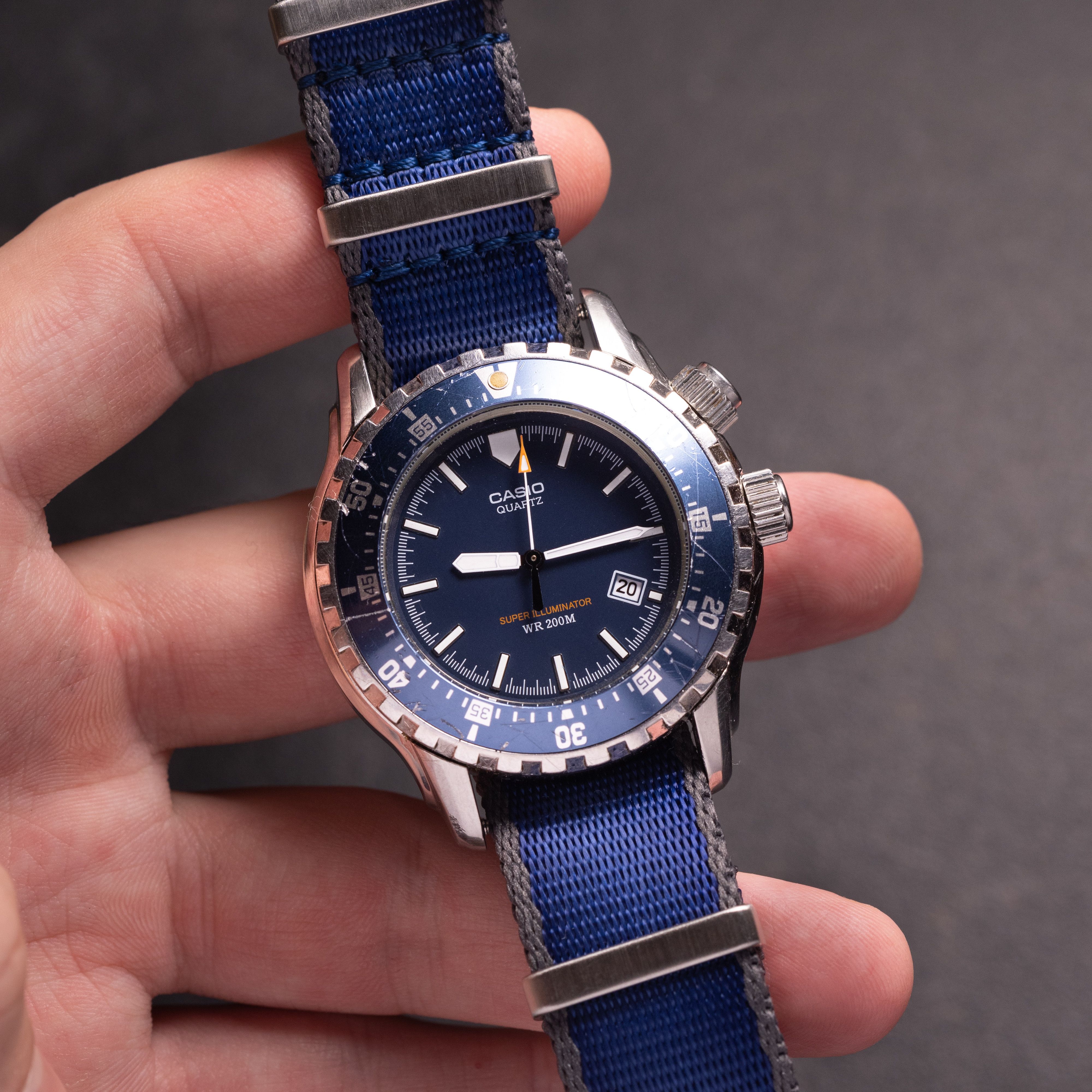 Casio Casio Blue Super Illuminator 1990's Size 40 - 4 Thumbnail