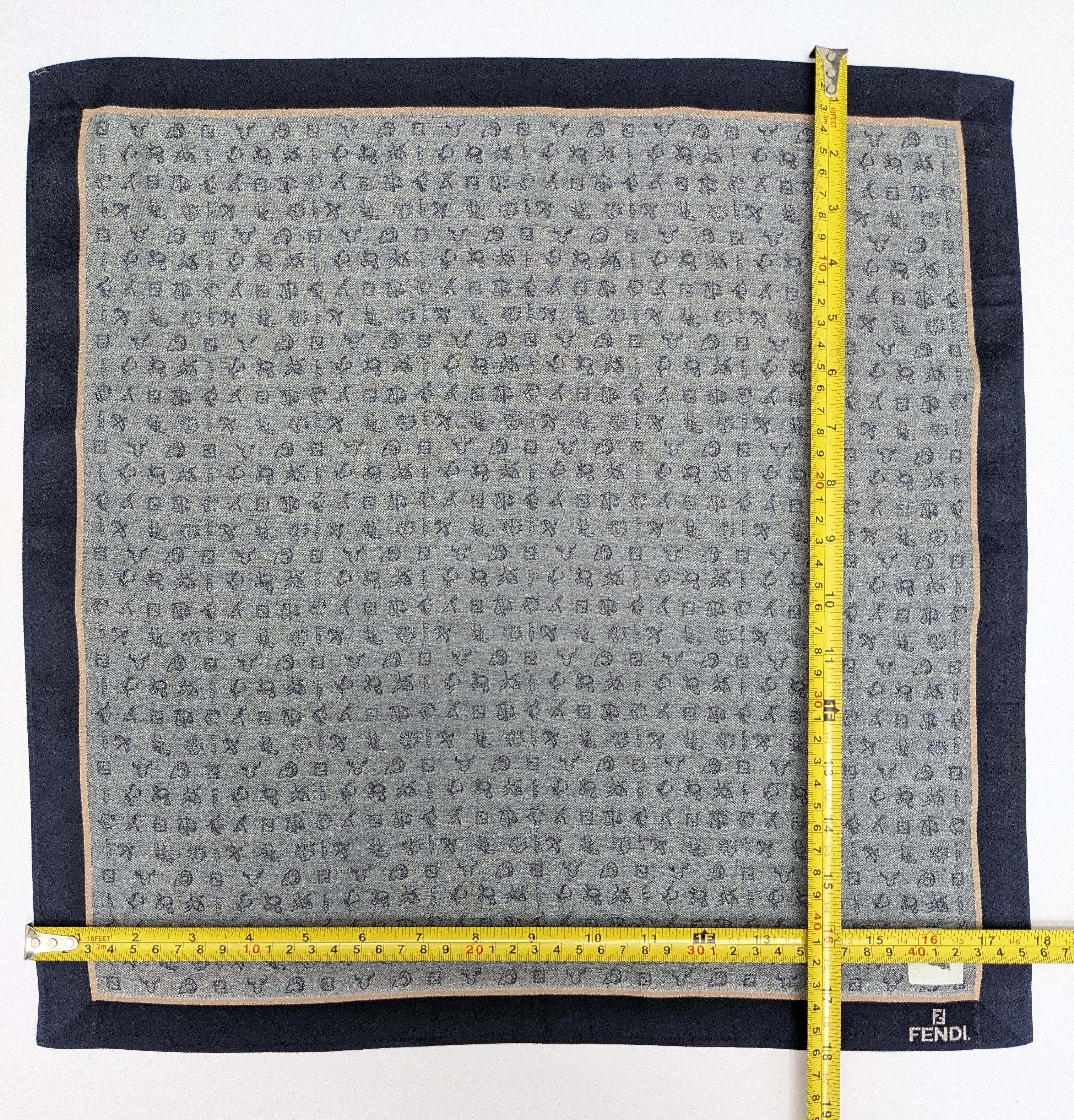 Fendi Vintage FENDI Navy Grey Zodiac Astrology Monogram Size ONE SIZE - 4 Thumbnail