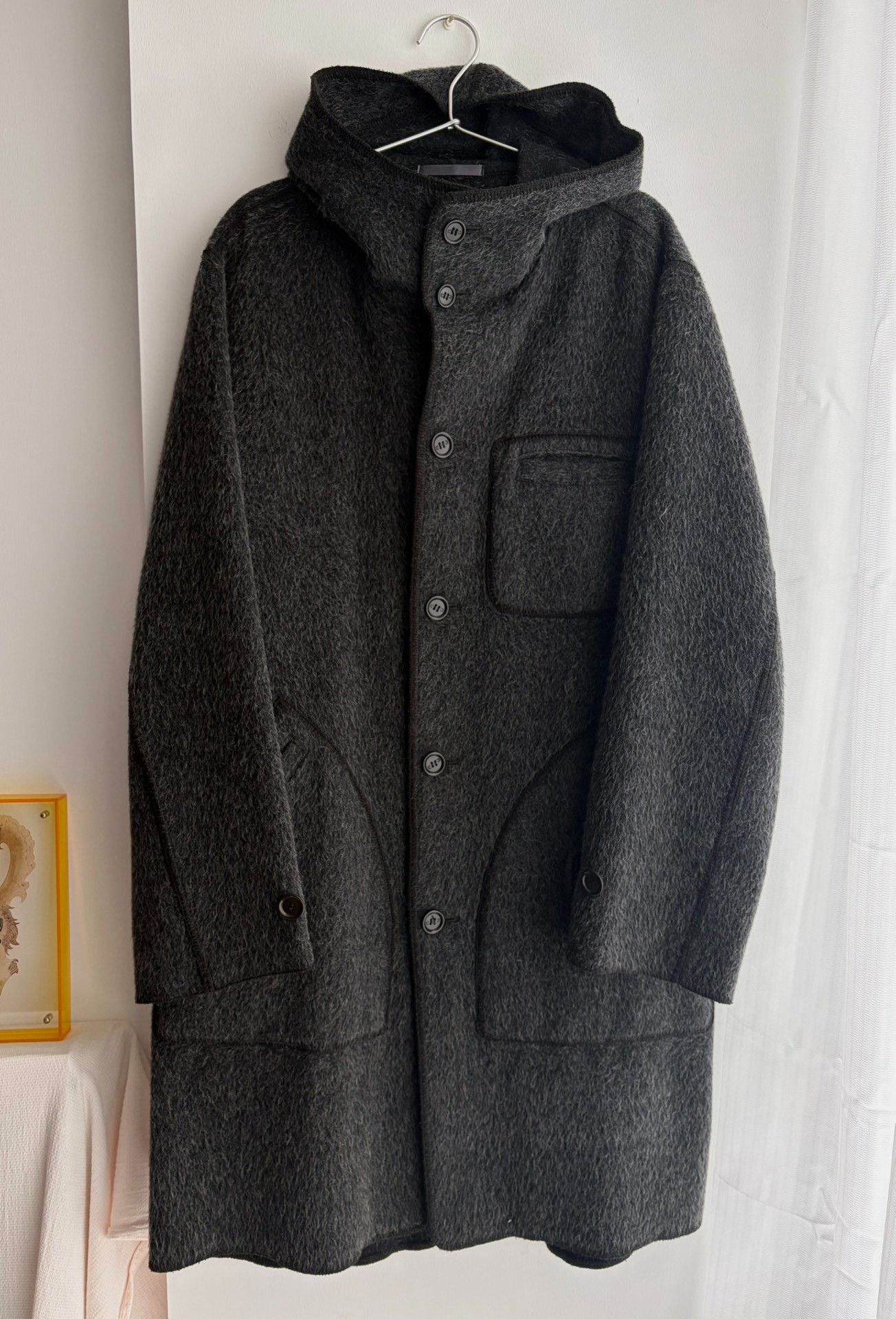 Paul Smith Paul Smith Black Gray Wool Fleece Hooded Coat Size US M / EU 48-50 / 2 - 1 Thumbnail