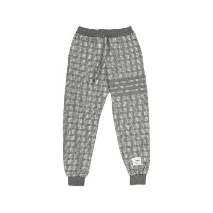 Thom Browne Thom Browne Gray Plaid Drawstring Track Pants -2507 Size US 26 / EU 42 - 2 Thumbnail