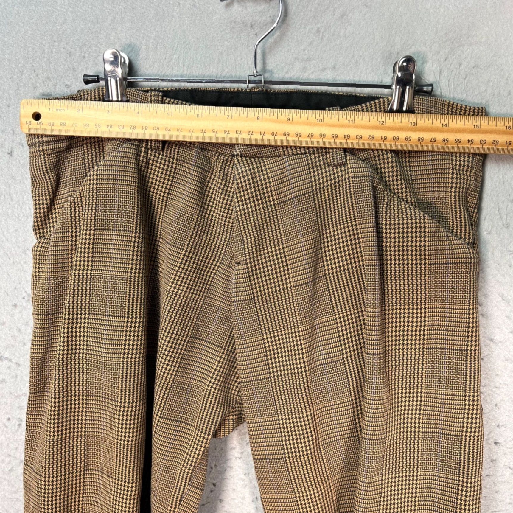 Christopher Nemeth Christopher Nemeth Large Houndstooth Wool Cropped Pants Mens Pants Brown 24in Inseam Cropped Front Flat Front Vintage 90s/Nemeth Cropped Pants Mens Size US 33 - 4 Thumbnail