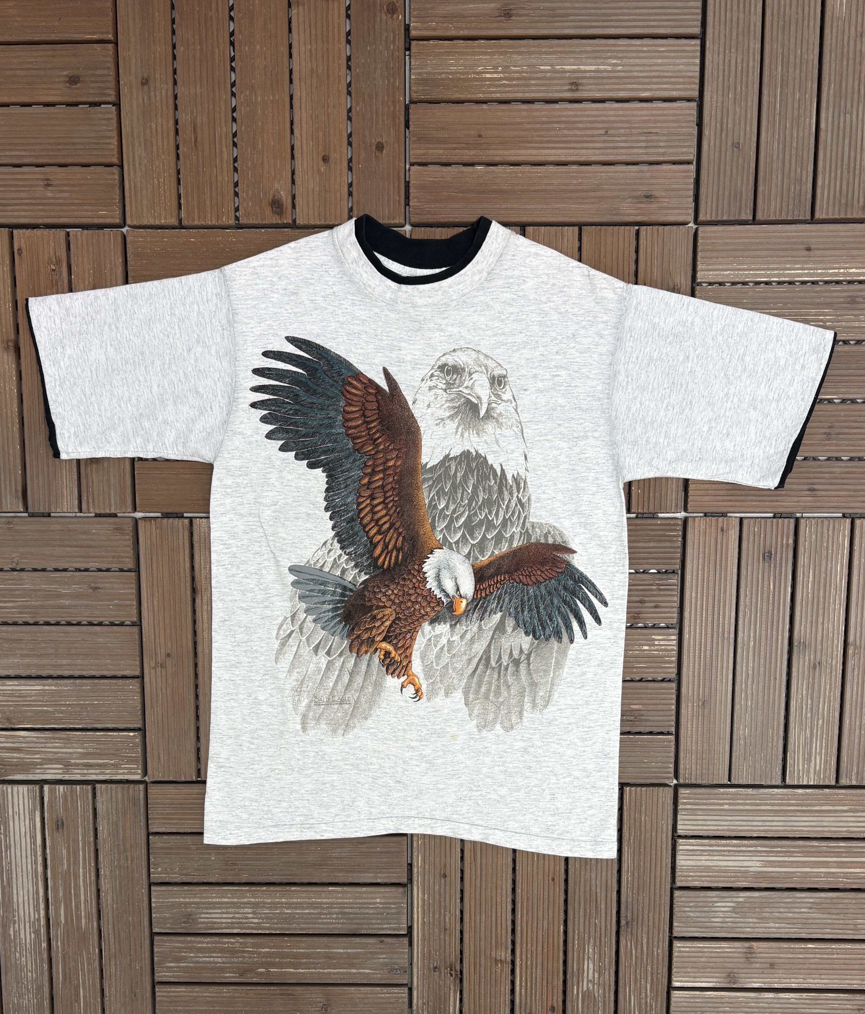 Vintage Bald Eagle Big Print Vintage Grey T-Shirt Tee Size US M / EU 48-50 / 2 - 1 Thumbnail