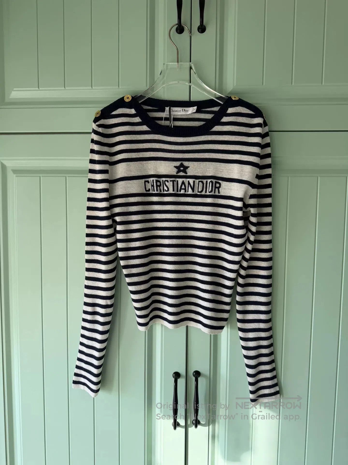Dior Dior Blue White Striped Knitwear. Size S / US 4 / IT 40 - 1 Thumbnail