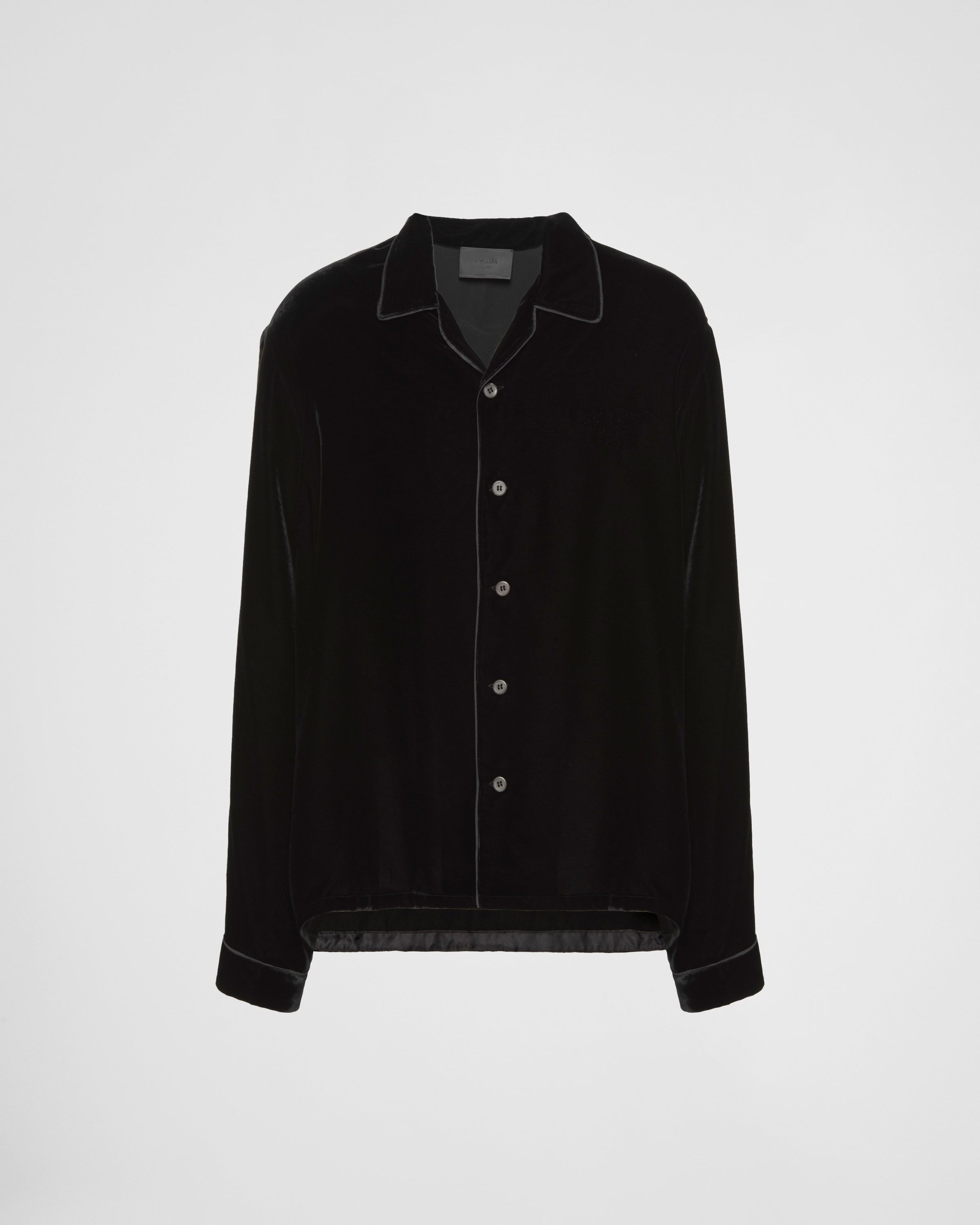Prada o1la1rc1a0925 Velvet Shirt in Black Size US XL / EU 56 / 4 - 1 Thumbnail