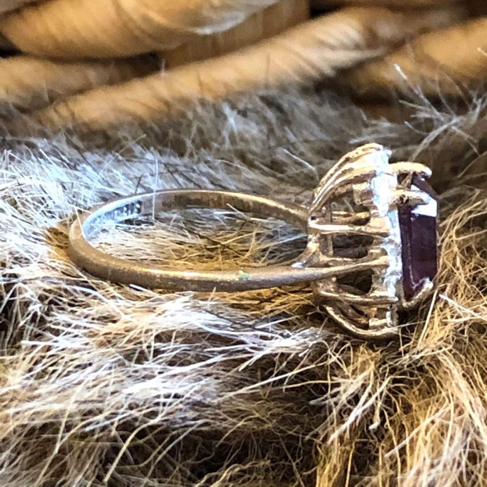 Vintage Vintage 50s Esposito emerald cut amethyst ring Size ONE SIZE - 6 Thumbnail