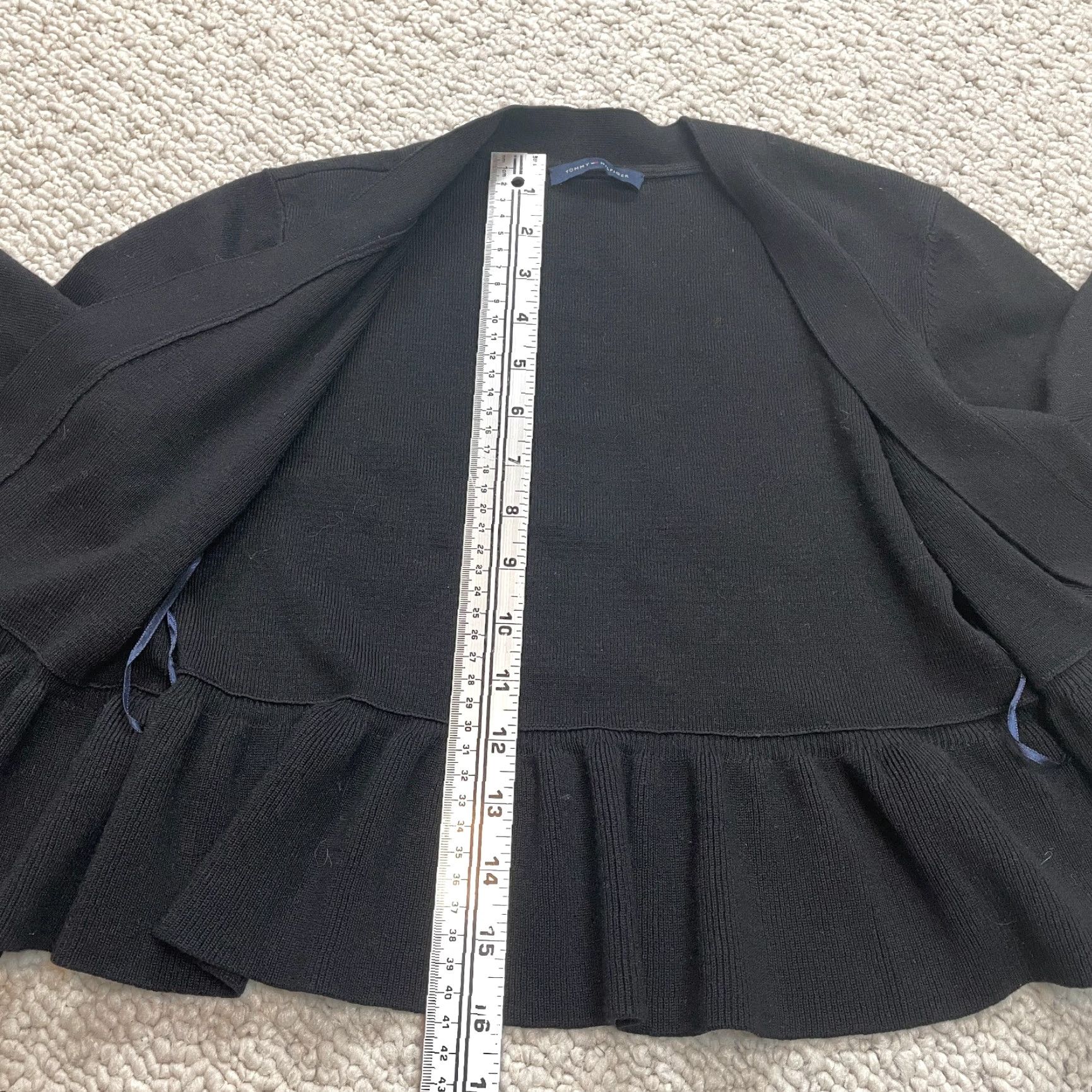 Tommy Hilfiger Tommy Hilfiger Cardigan Sweater Womens Small Knit Long Sleeve Black Open Front Size S / US 4 / IT 40 - 2 Thumbnail