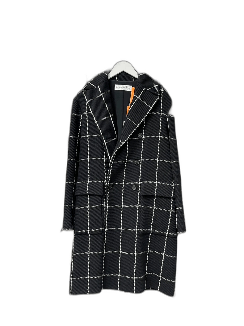 Dior Dior Black and White Checked Coat Size S / US 4 / IT 40 - 1 Thumbnail