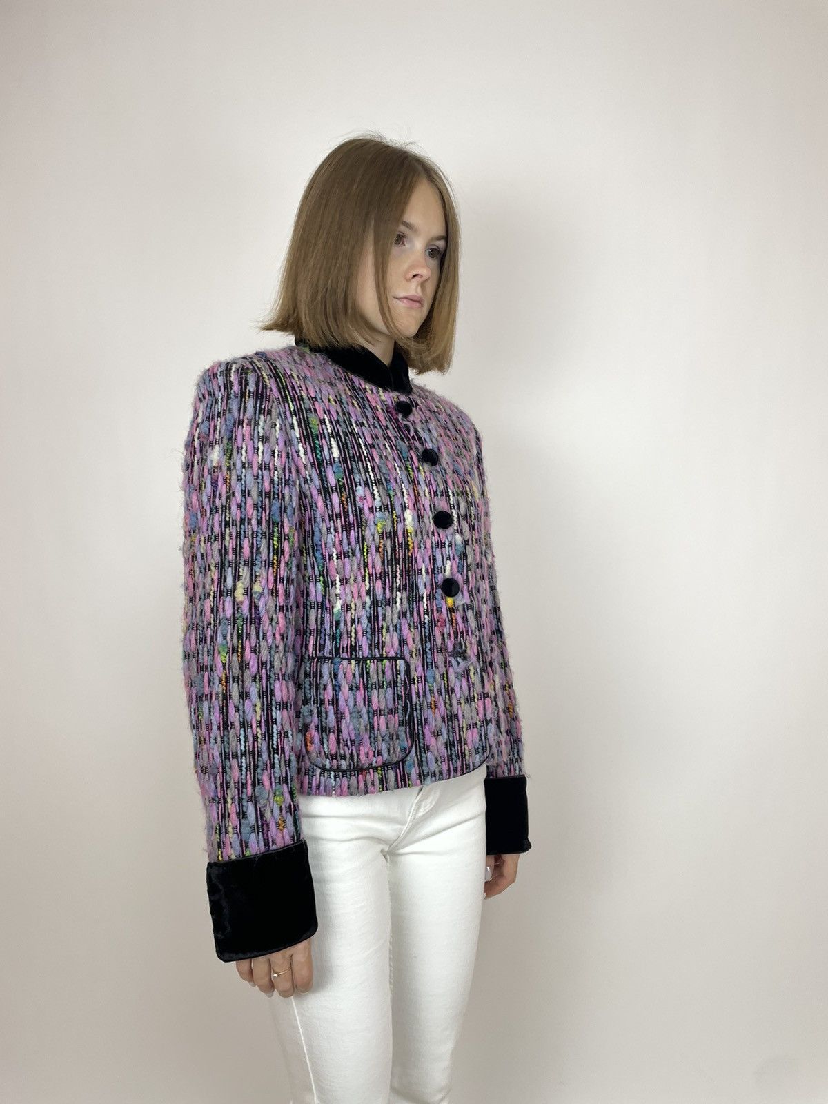 Vintage BARBARA LOHMANN COUTURE Blazer Angora/Cashmere/Silk size 36 Size XS / US 0-2 / IT 36-38 - 5 Thumbnail