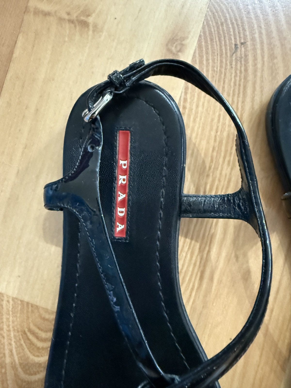Prada Black Prada Patent Leather Sandal Size US 6.5 / IT 36.5 - 5 Thumbnail