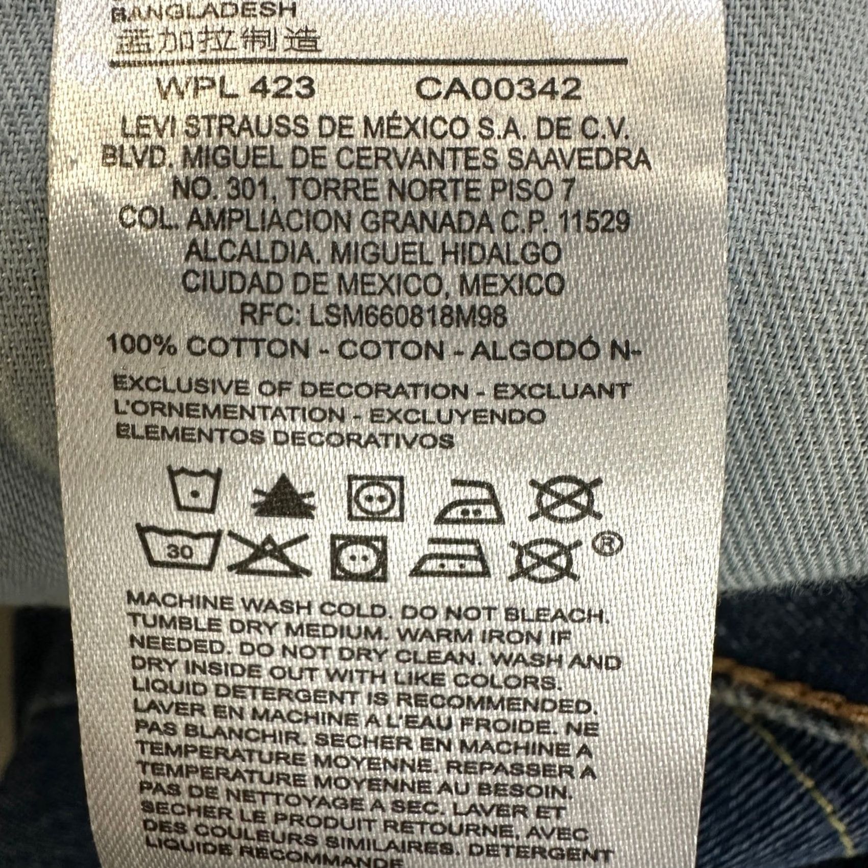 Levi's VINTAGE Levis 511 Jeans 52X29 Big Tall Blue 5 Pocket Red Tab Denim NEW Size US 36 / EU 52 - 5 Thumbnail
