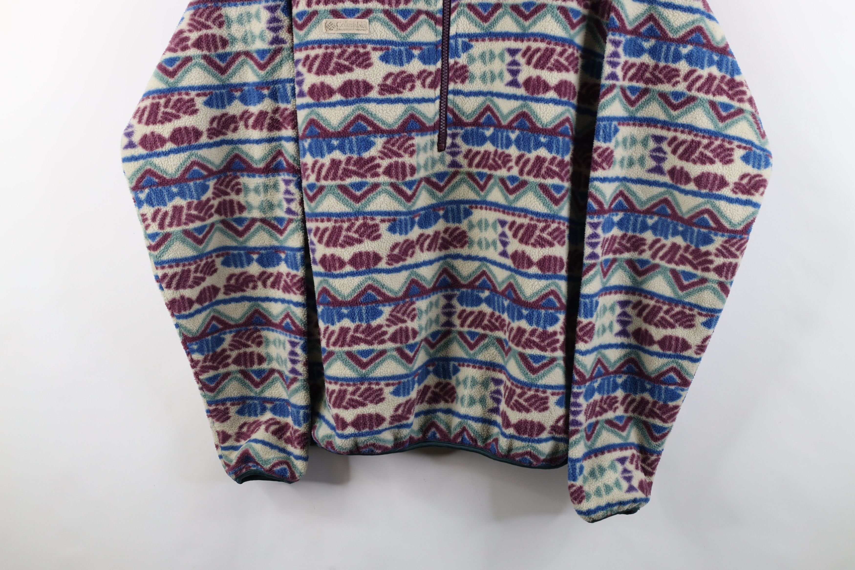 Columbia × Vintage Vintage 90s Columbia Southwestern Zip Fleece Sweater USA Size US L / EU 52-54 / 3 - 3 Thumbnail