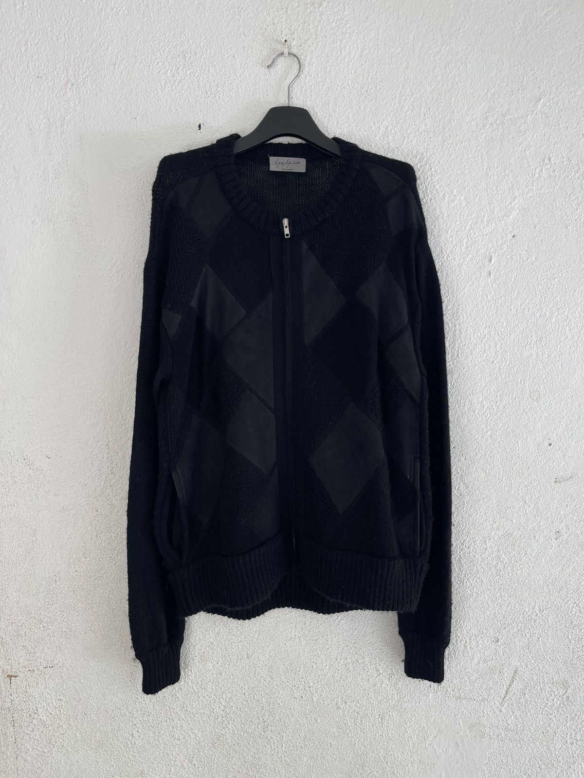 Yohji Yamamoto Yohji Yamamoto Pour Homme Geometric Knit Full Zip Wool Size US L / EU 52-54 / 3 - 3 Thumbnail