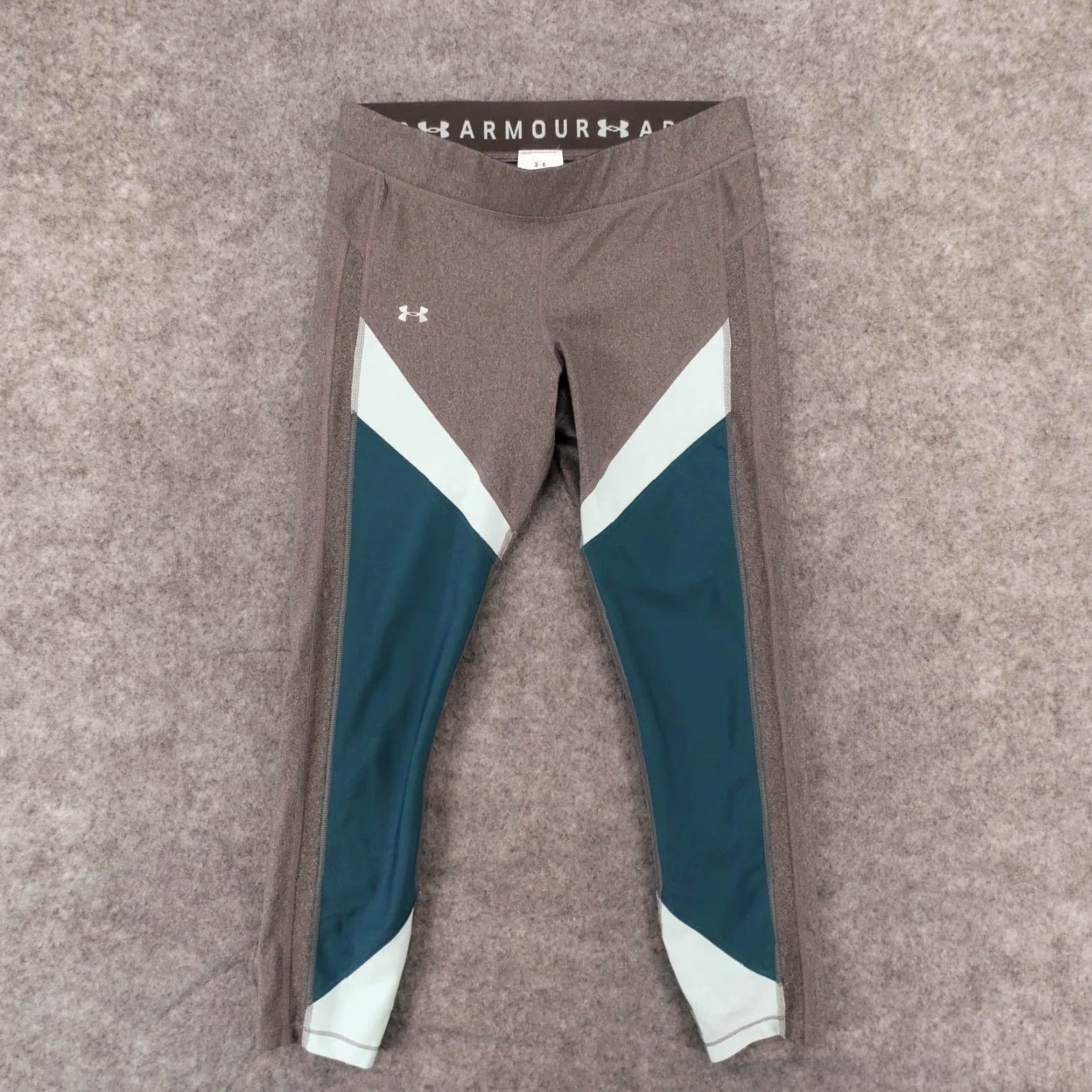 Under Armour Under Armour Pants Womens Large Gray Turquoise Compression HeatGear Workout Size 36" / US 14 / IT 50 - 2 Thumbnail