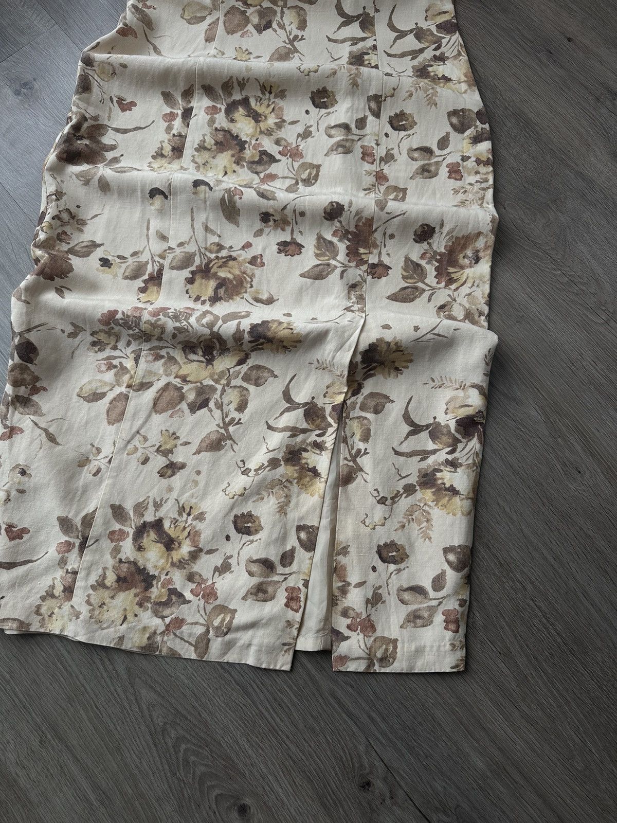 Laura Ashley Vintage Laura Ashley Beige Flowers Long Dress Size L / US 10 / IT 46 - 6 Thumbnail