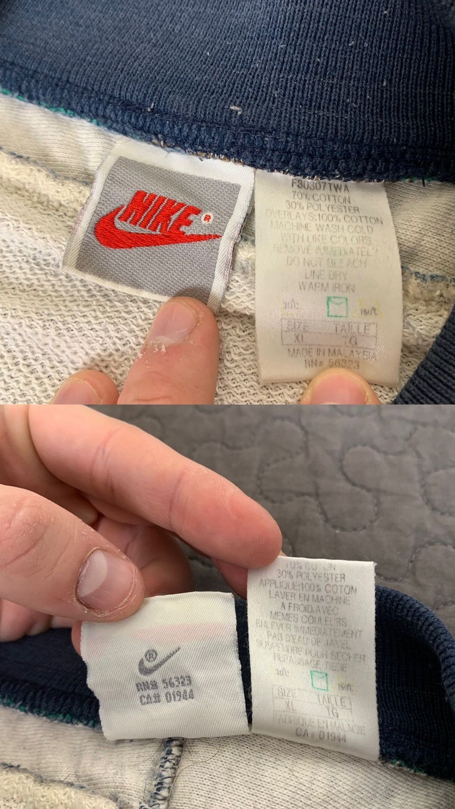 Vintage Vintage Nike Big Logo Distressed Sweatshirt Size US XL / EU 56 / 4 - 2 Thumbnail