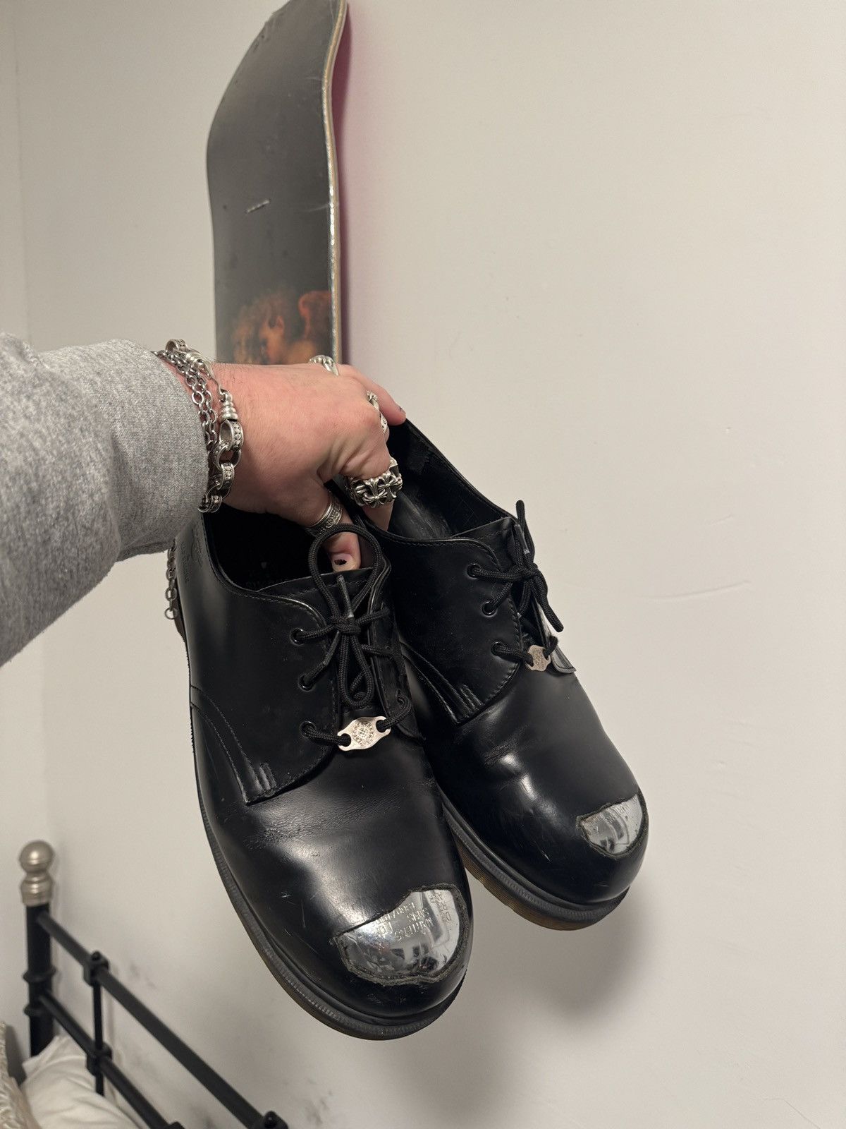 Raf Simons x Dr. Martens Cut Out Steel Toe Shoes in Black | FWRD