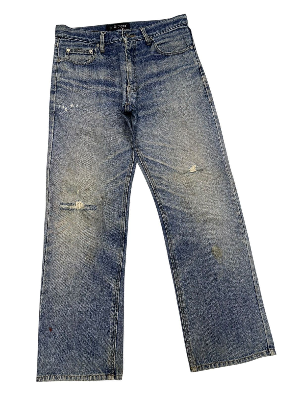 Number (N)ine ZIPPO DISTRESSED DENIM JEANS Size US 31 - 3 Thumbnail