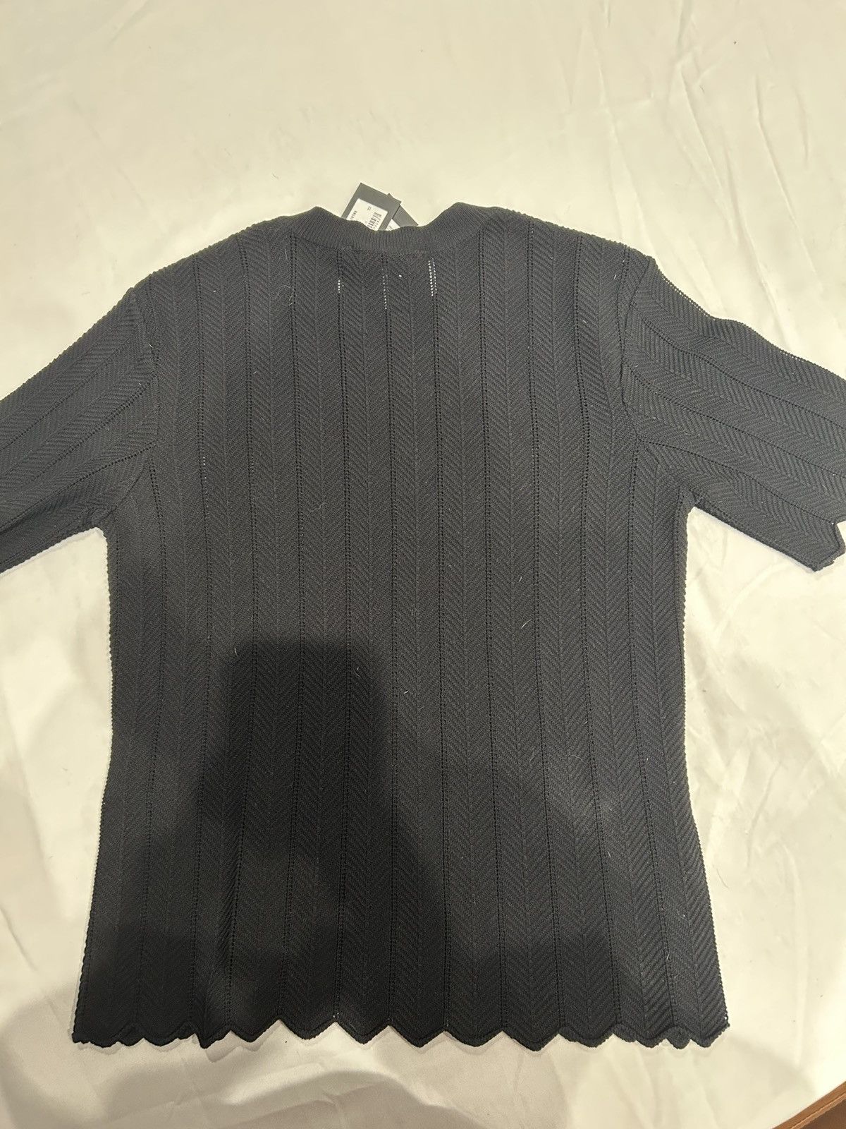 Maje Maje Black Knit Short Sleeve Top w/ Logo Detail (NWT) Size XXS / US 00 / IT 34 - 4 Thumbnail
