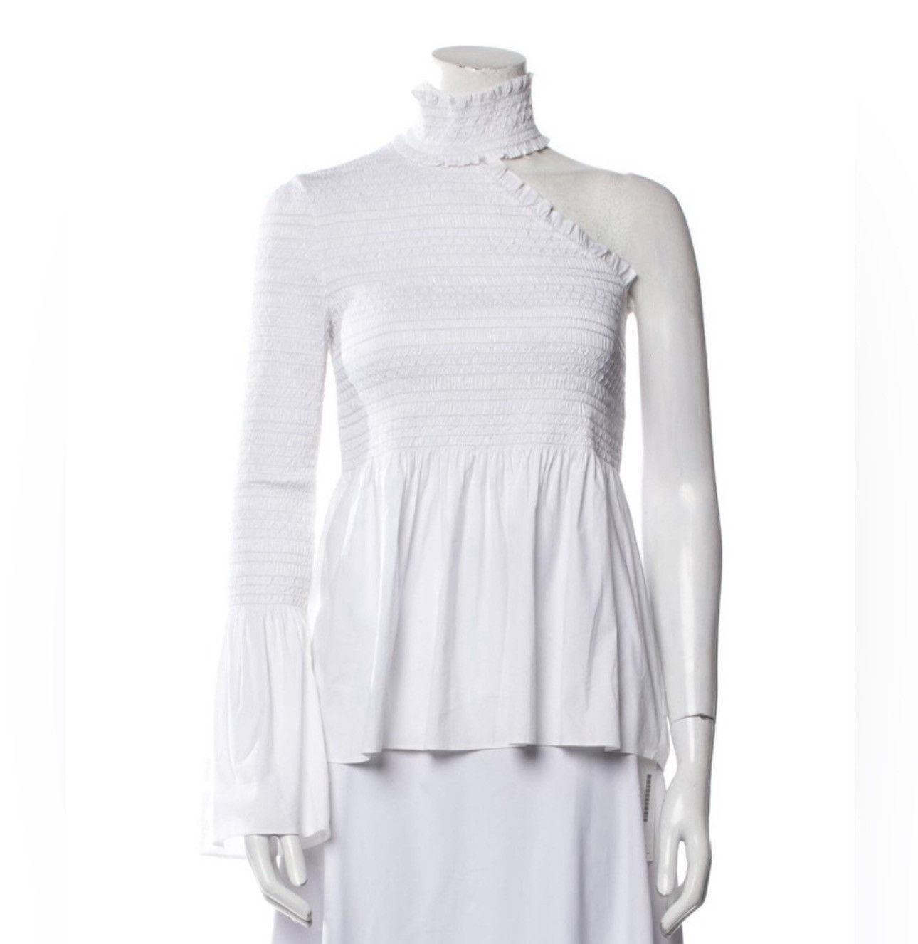 A.L.C. A.L.C. White Asymmetrical Blouse Size XS / US 0-2 / IT 36-38 - 2 Thumbnail