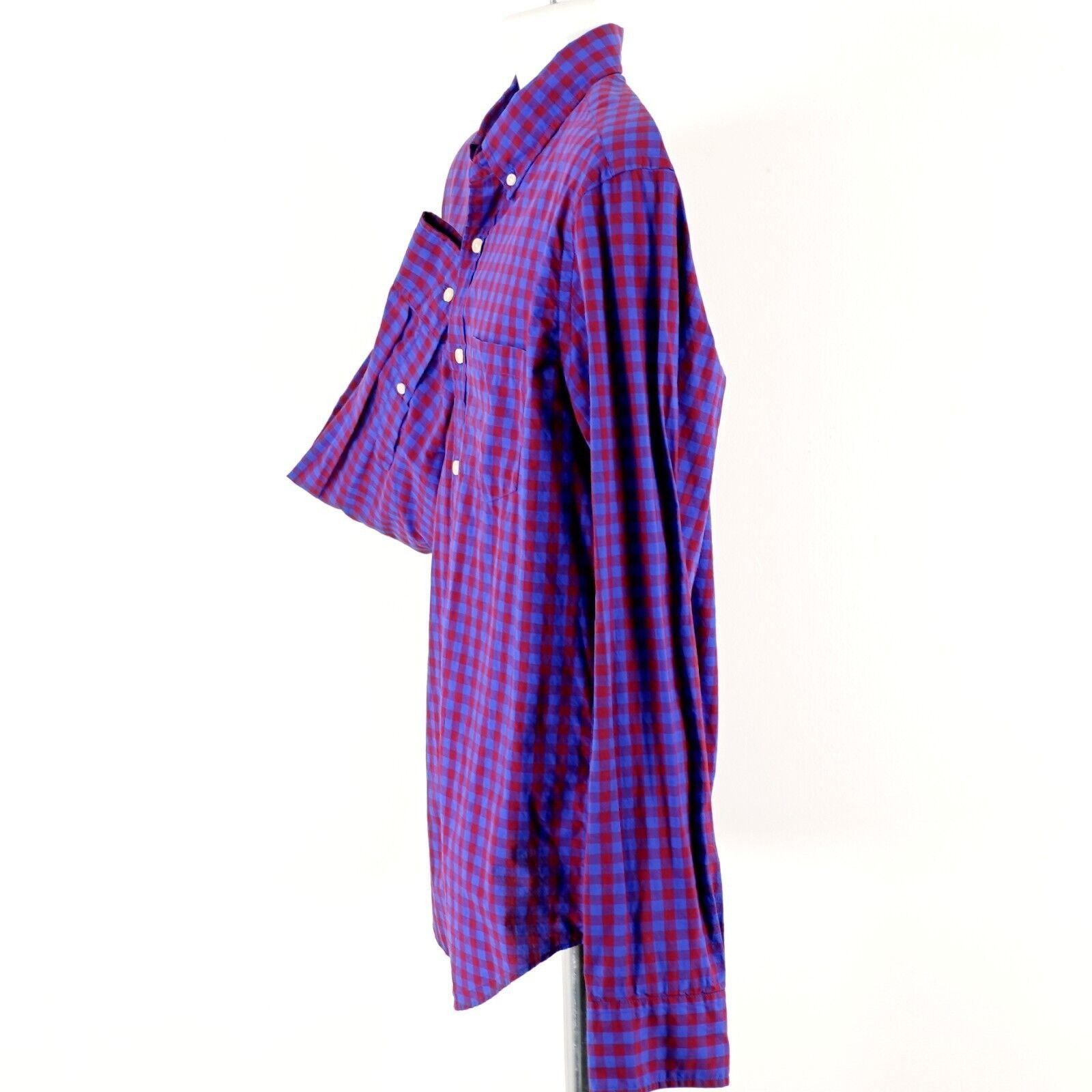 J.Crew J. Crew Large Red Blue Plaid Slim Fit Pocket Front Button Do Size US L / EU 52-54 / 3 - 5 Thumbnail